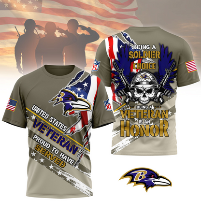 Premium NFL BAL Proud U.S. Veteran T-shirt V1 NMD TTV