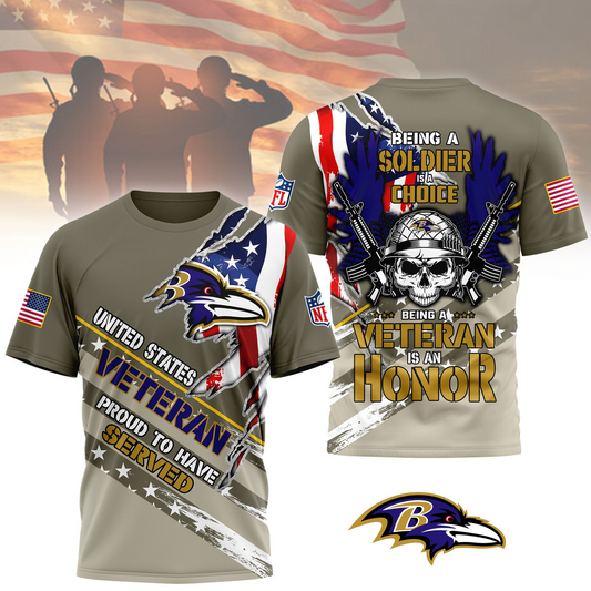 Premium NFL BAL Proud U.S. Veteran T-shirt V1 NMD TTV