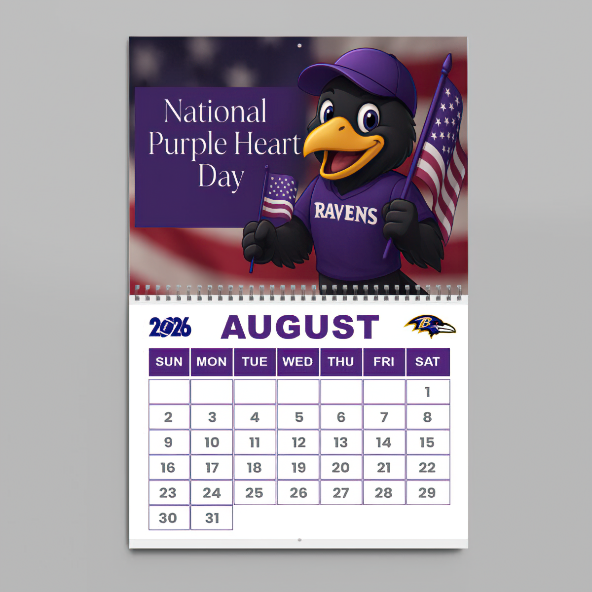 Premium NFL BAL Wall Calendar 2026 V1 NMD TTV