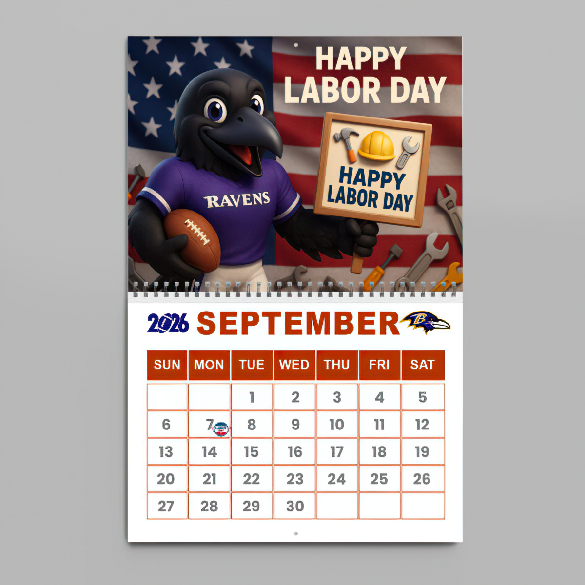 Premium NFL BAL Wall Calendar 2026 V1 NMD TTV