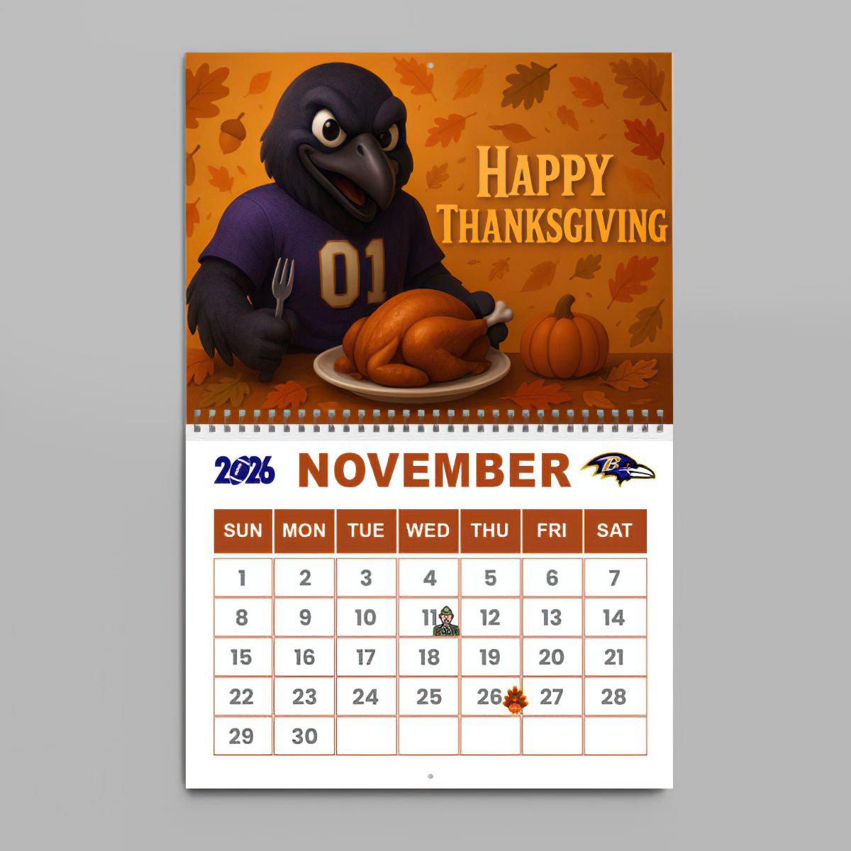 Premium NFL BAL Wall Calendar 2026 V1 NMD TTV