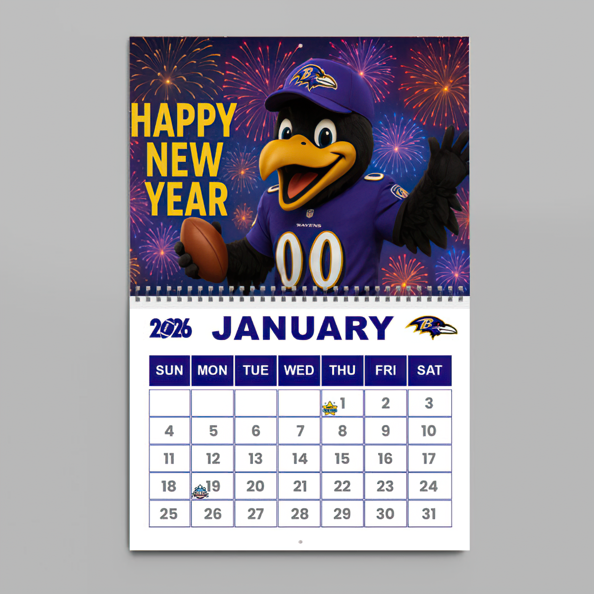 Premium NFL BAL Wall Calendar 2026 V1 NMD TTV