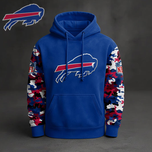 Premium NFL BUF Camo Arm Pullover Hoodie V1 NMD NHM