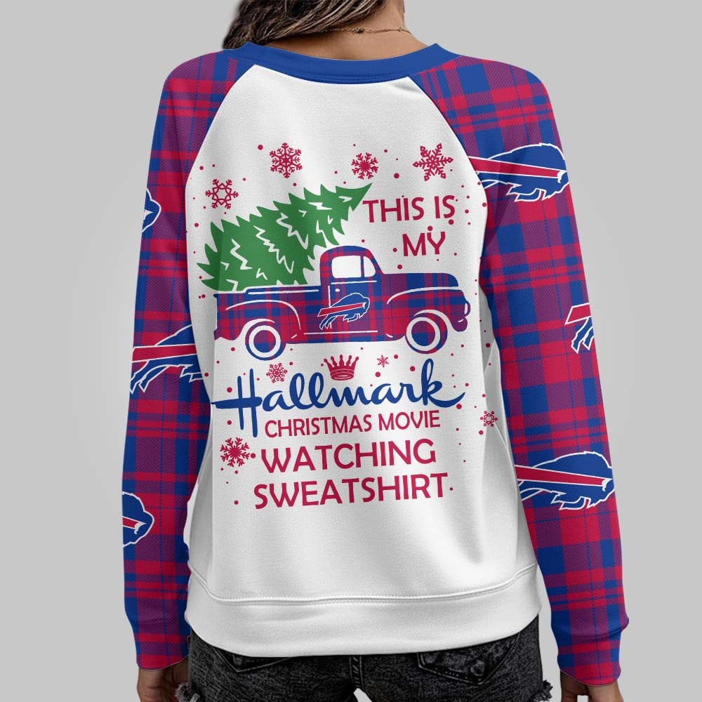 Premium NFL BUF Cozy Round Neck Raglan Sleeve Sweatshirt V1 NMD NHM