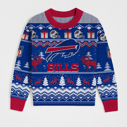 Premium NFL BUF Holiday Sweatshirt & Shorts Set V1 NMD TTV