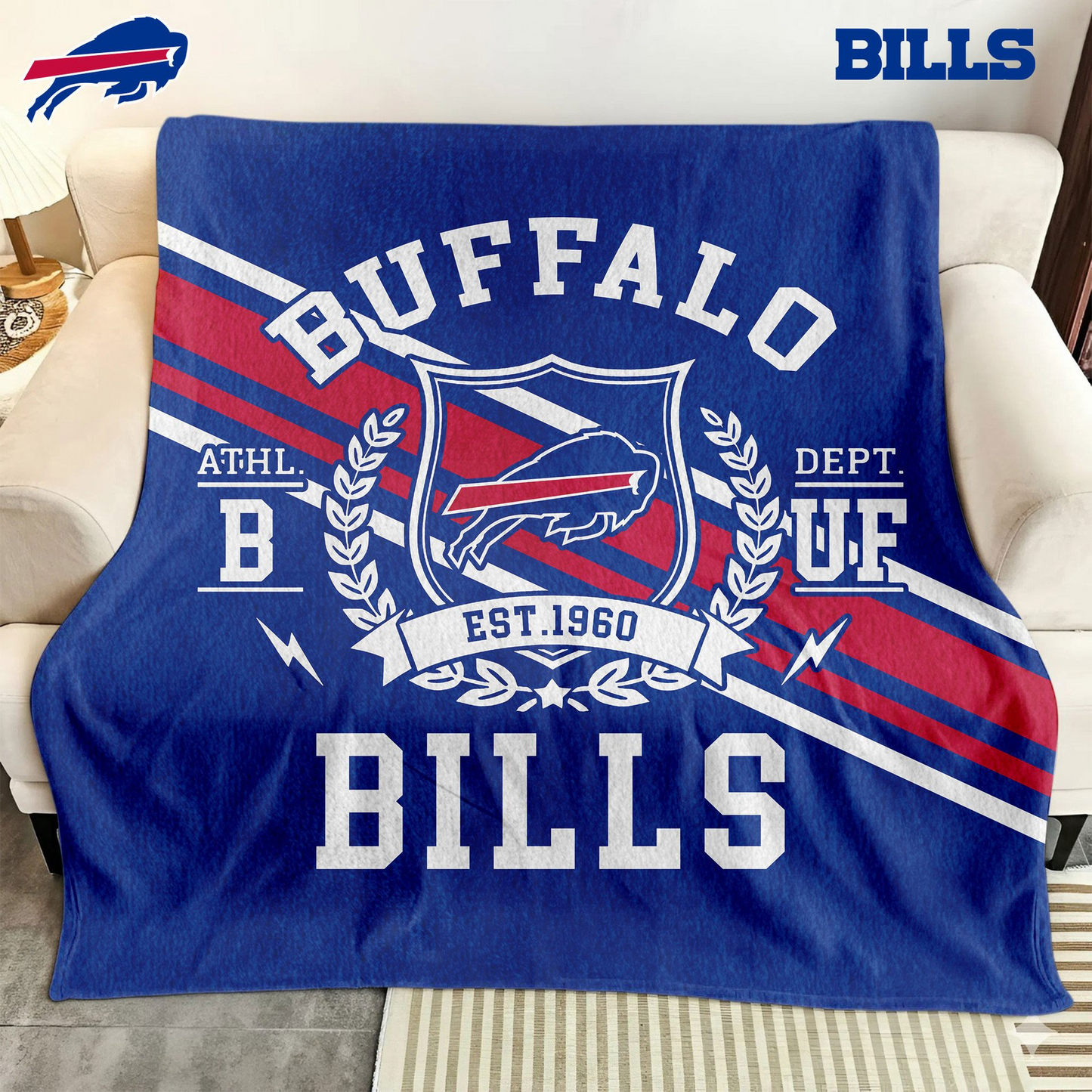 Premium NFL BUF Legacy Fleece Blanket V3 NMD TTV