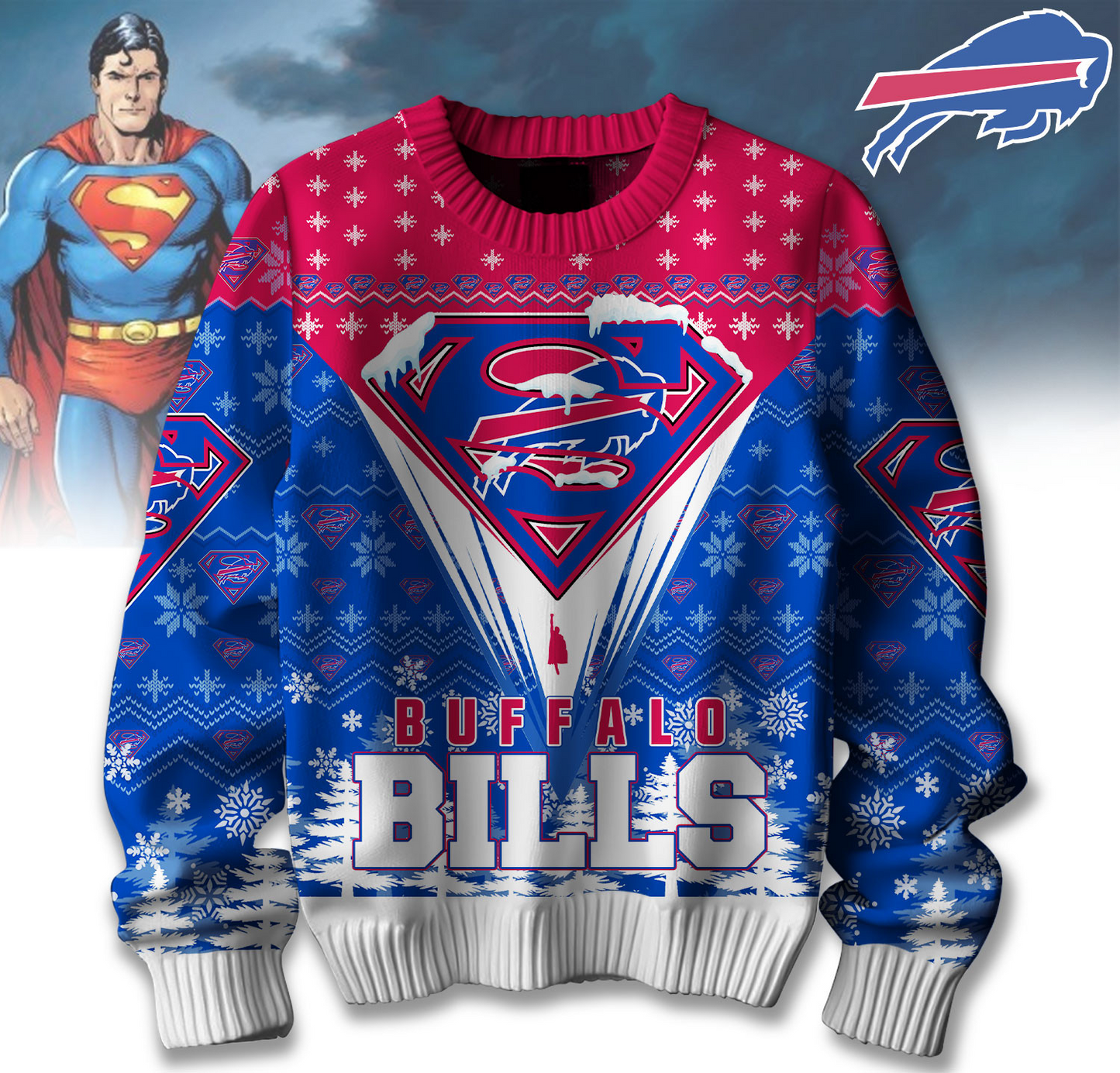 Premium NFL BUF Merry Super Christmas Sweater V1 NMD TTV