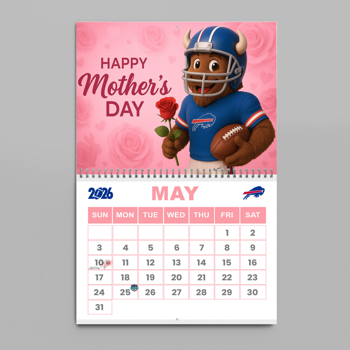 Premium NFL BUF Wall Calendar 2026 V1 NMD TTV