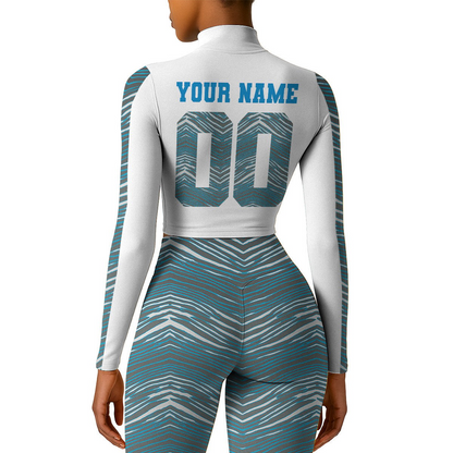 Premium NFL CAR Long-Sleeve Crop Top Sports Jacket and Leggings V1 NMD TTV