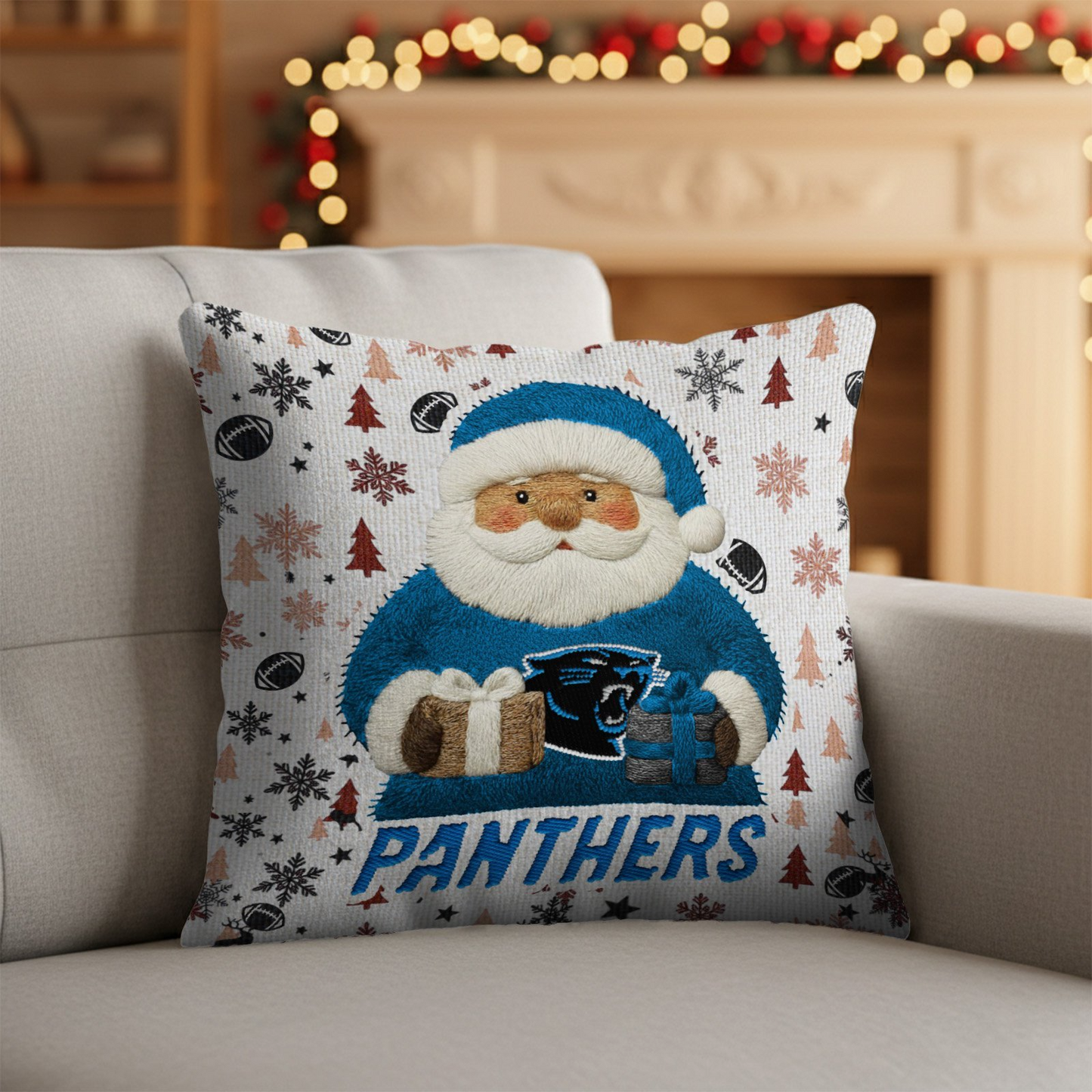 Premium NFL CAR Santa Christmas Pillow V1 NMD TTV