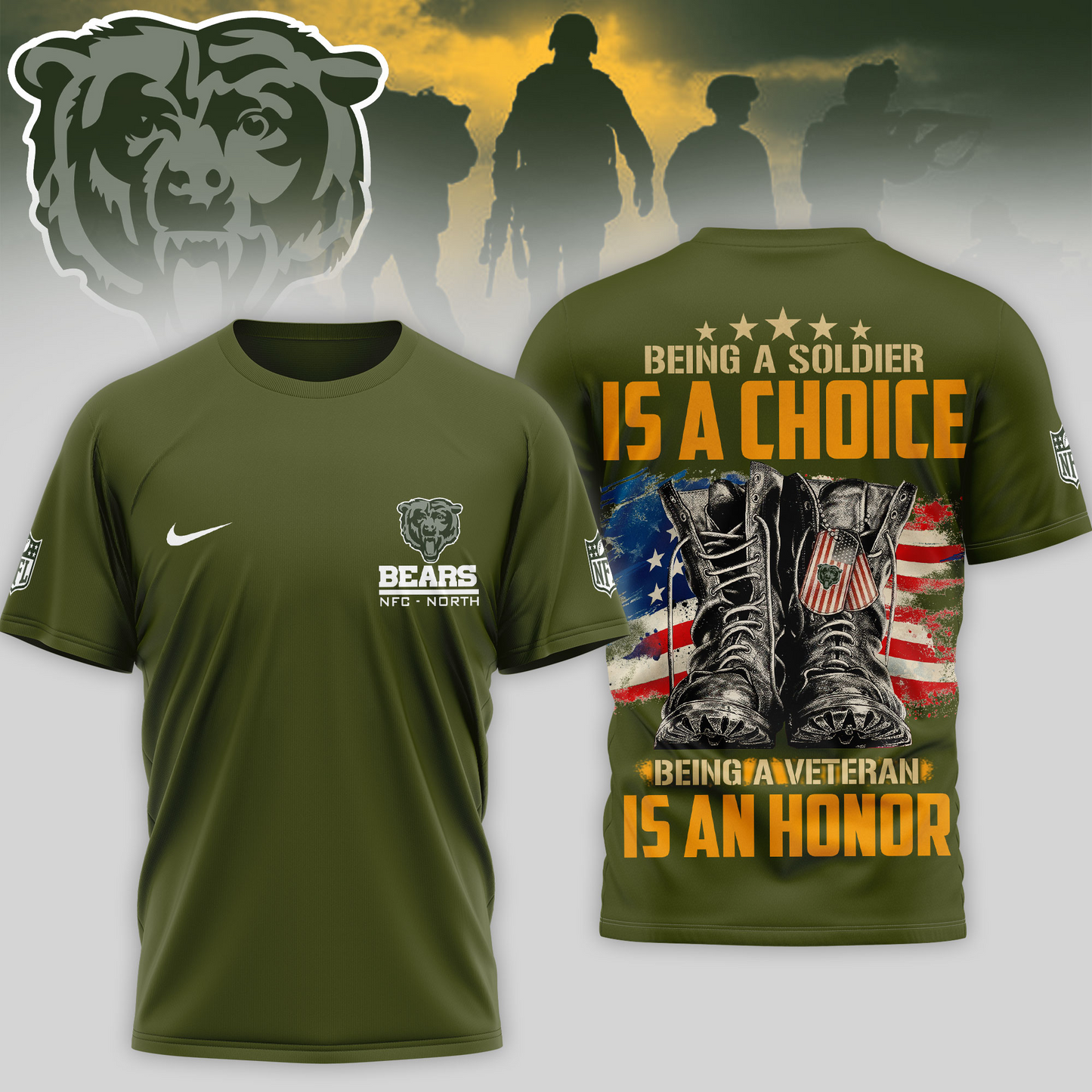 Premium NFL CHI Army Veteran Shirt V1 NMD 221025 TTV