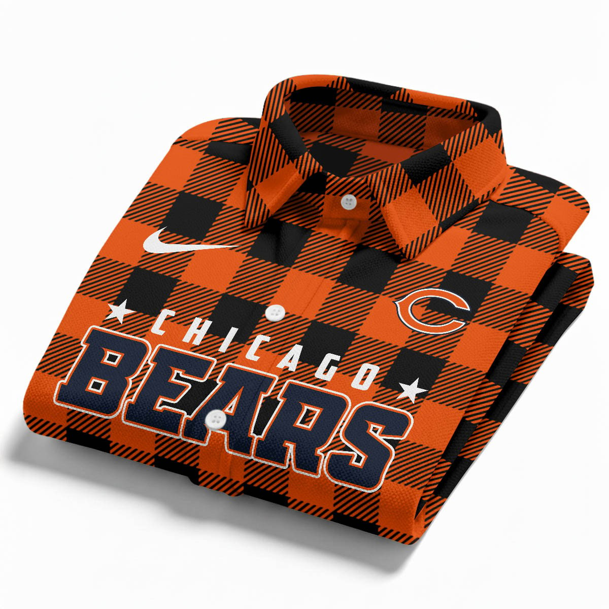 Premium NFL CHI Check Long-sleeve Casual Shirt V1 NMD TTV