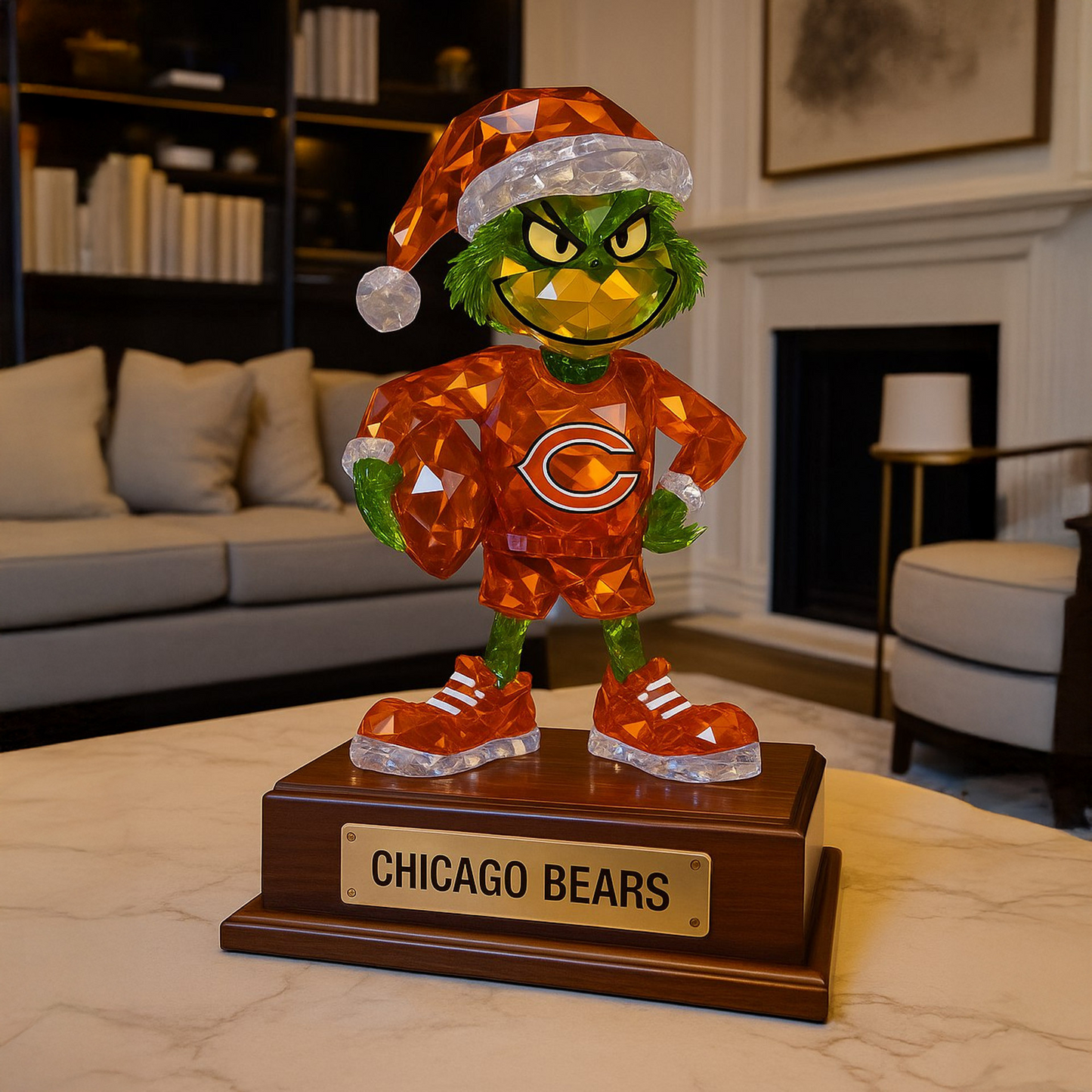 Premium NFL CHI Crystal Style Desktop Ornament V1 NMD  TTV