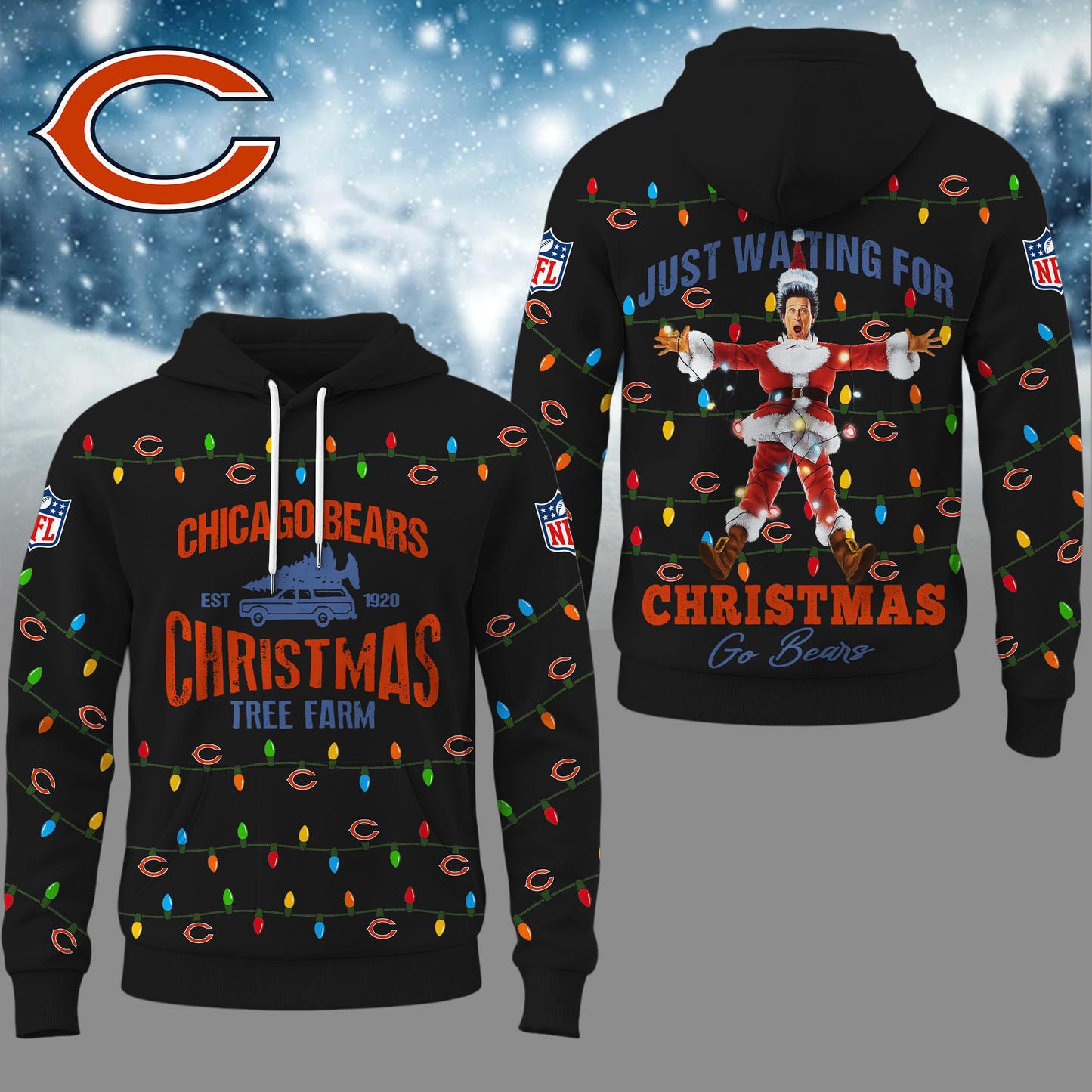 Premium NFL CHI Griswold Christmas Hoodie V1 NMD TTV