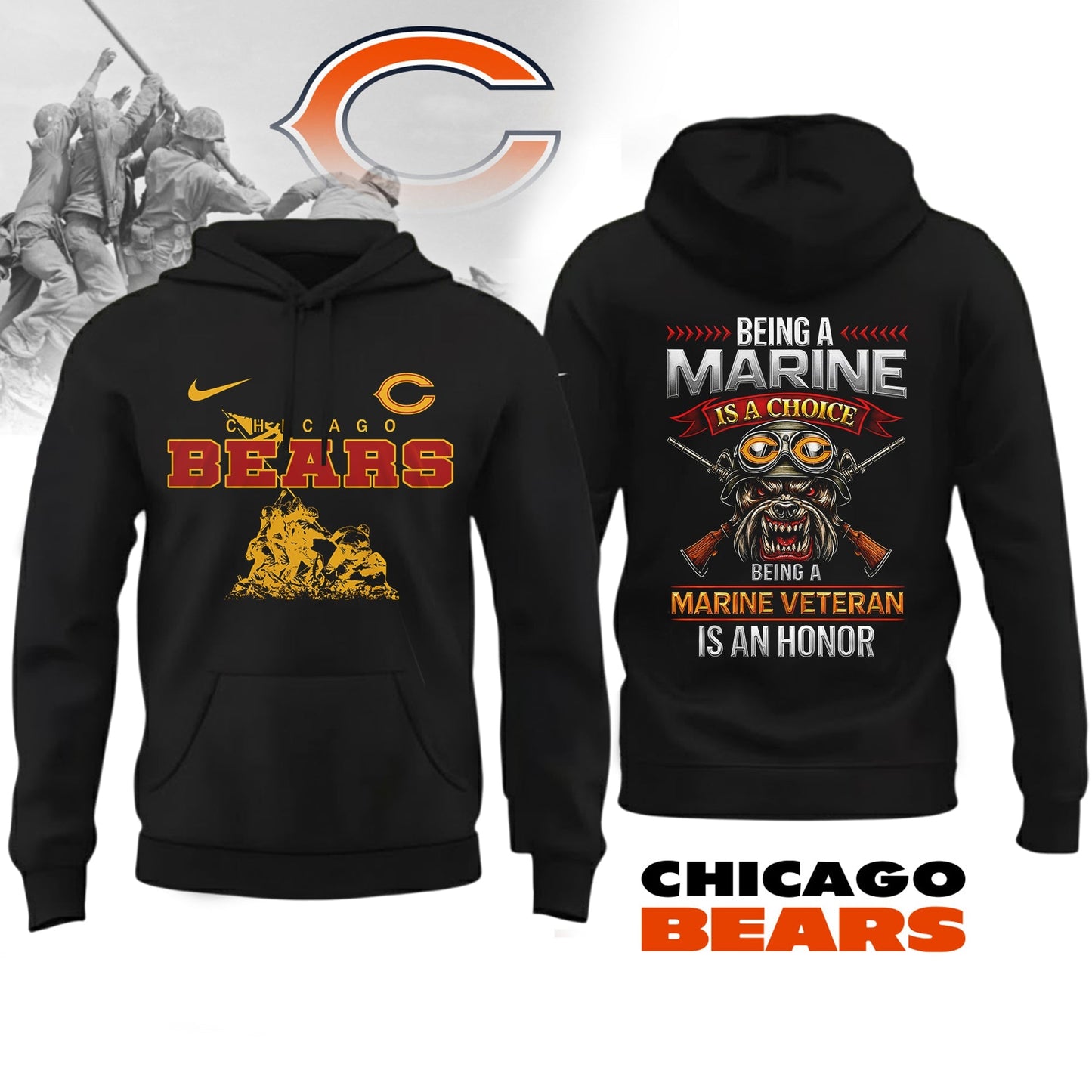 Premium NFL CHI Marine Veteran Shirt V2 NMD NHM