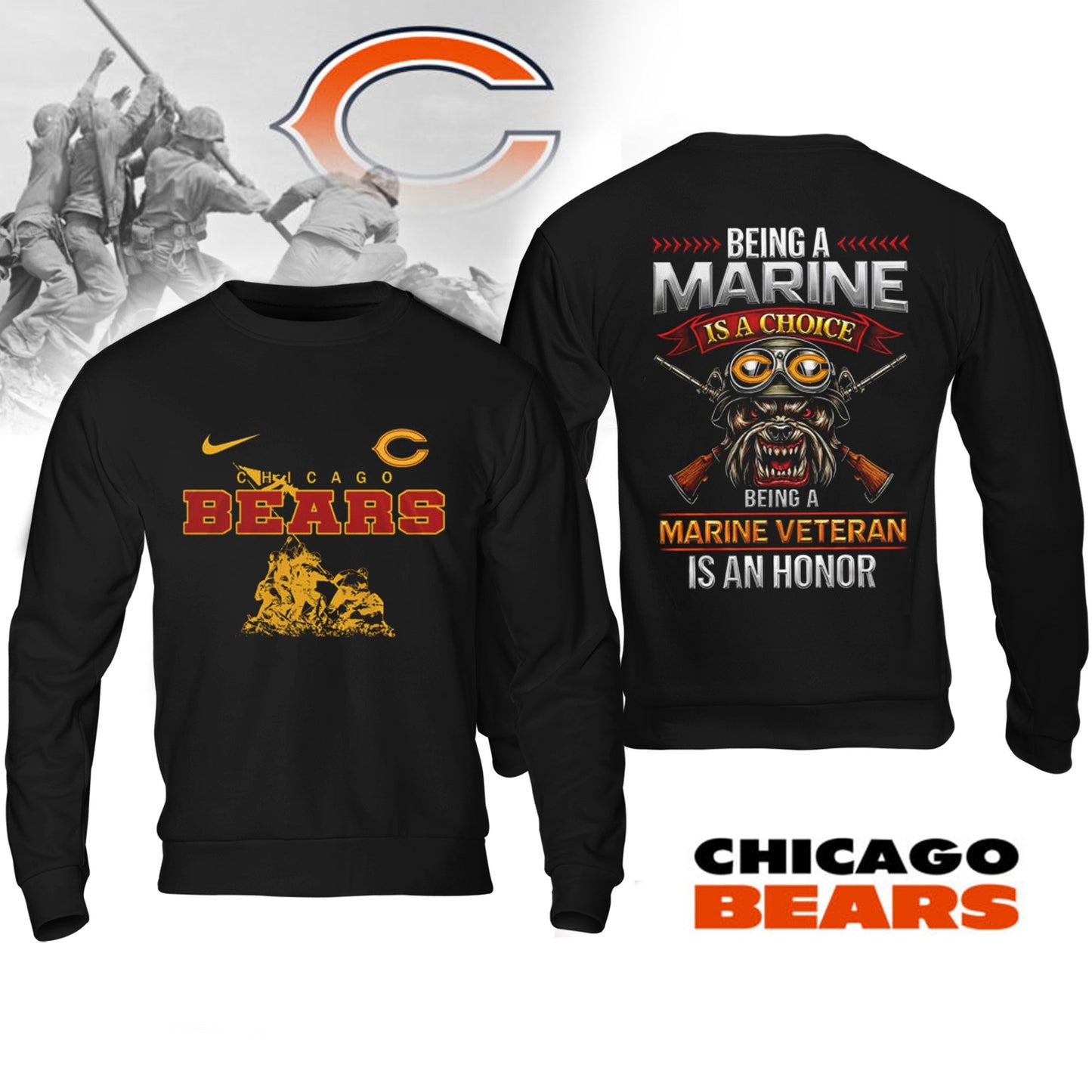 Premium NFL CHI Marine Veteran Shirt V2 NMD NHM
