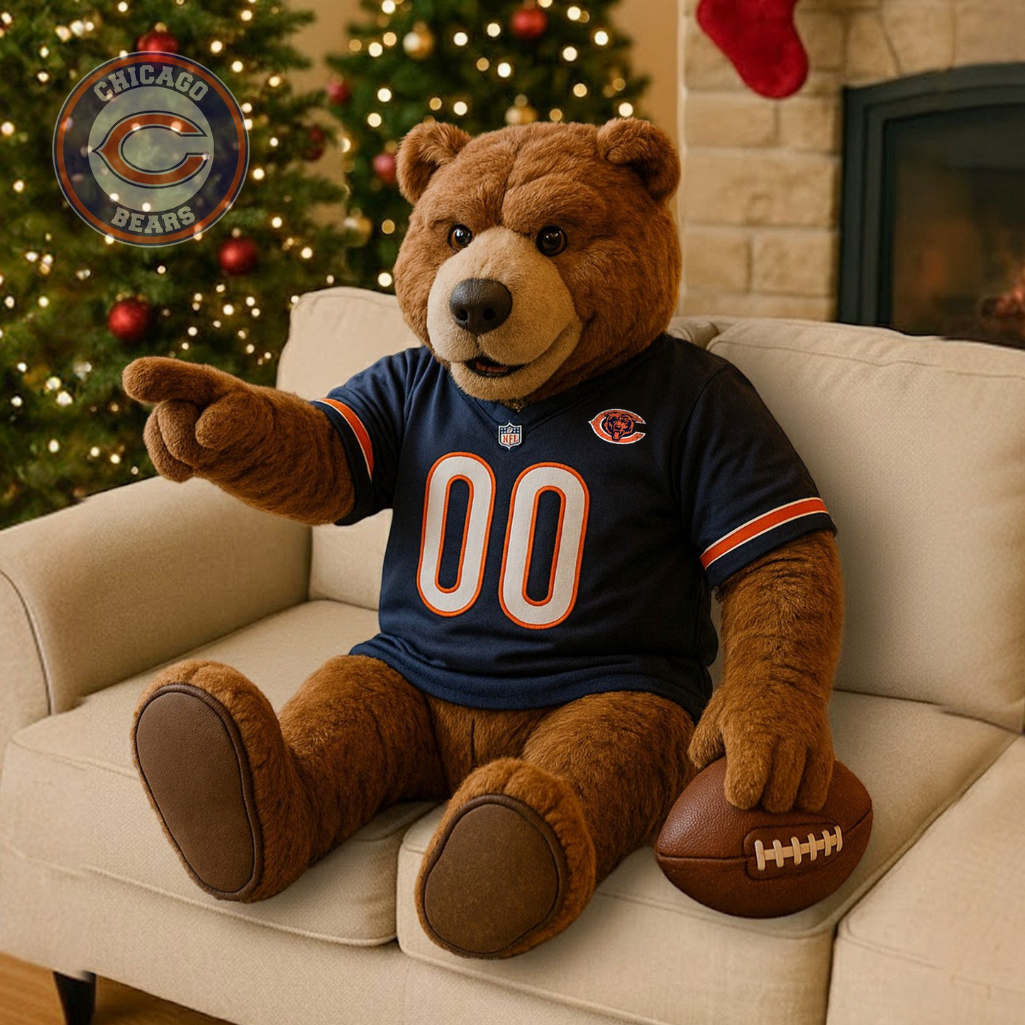 Premium NFL CHI Mascot Plush Pillow V1 NMD TTV