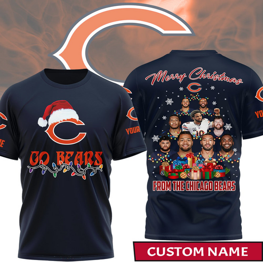 Premium NFL CHI Merry Christmas T-shirt V1 NMD TTV