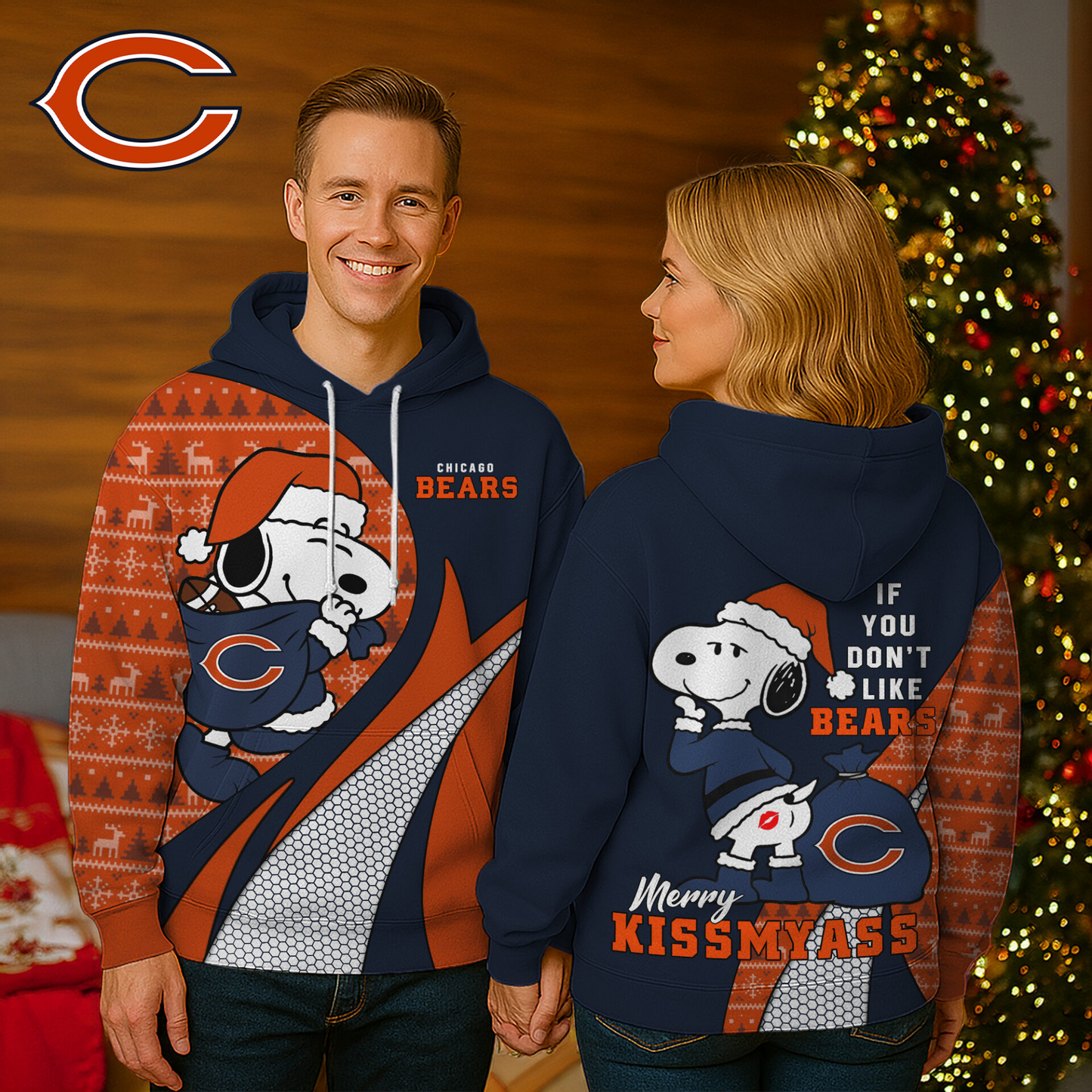 Premium NFL CHI x SNP Funny Christmas Hoodie V1 NMD TTV