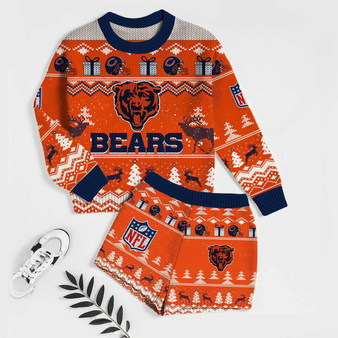 Premium NFL CHIHoliday Sweatshirt & Shorts Set V1 NMD TTV