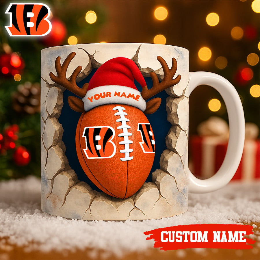 Premium NFL CIN Christmas Football Ceramic Mug V2 NMD TTV