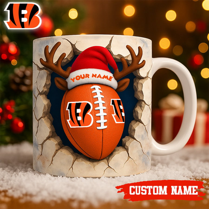 Premium NFL CIN Christmas Football Ceramic Mug V2 NMD TTV