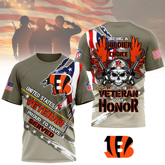 Premium NFL CIN Proud U.S. Veteran T-shirt V1 NMD TTV