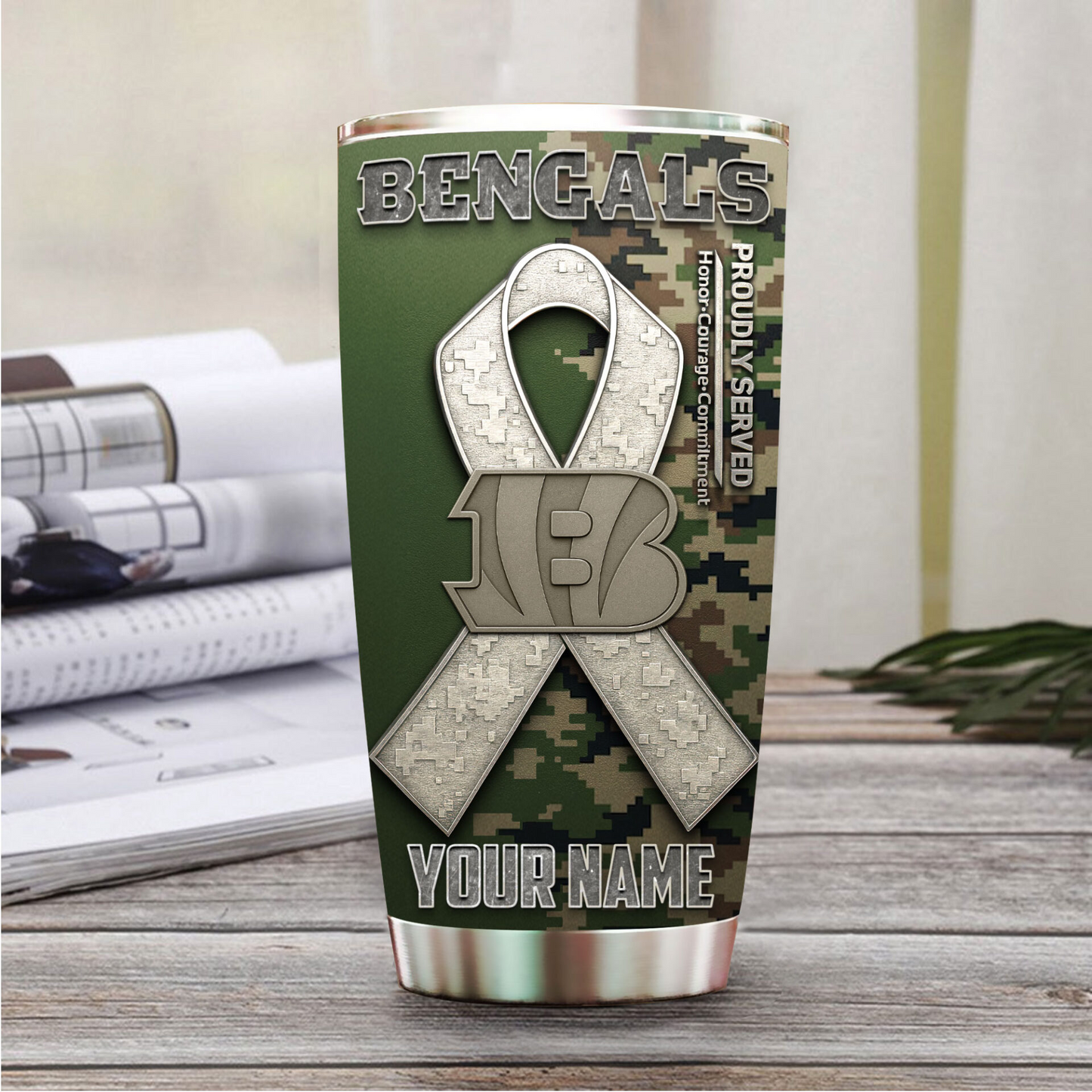 Premium NFL CIN Proudly Served Tumbler V1 NMD TTV