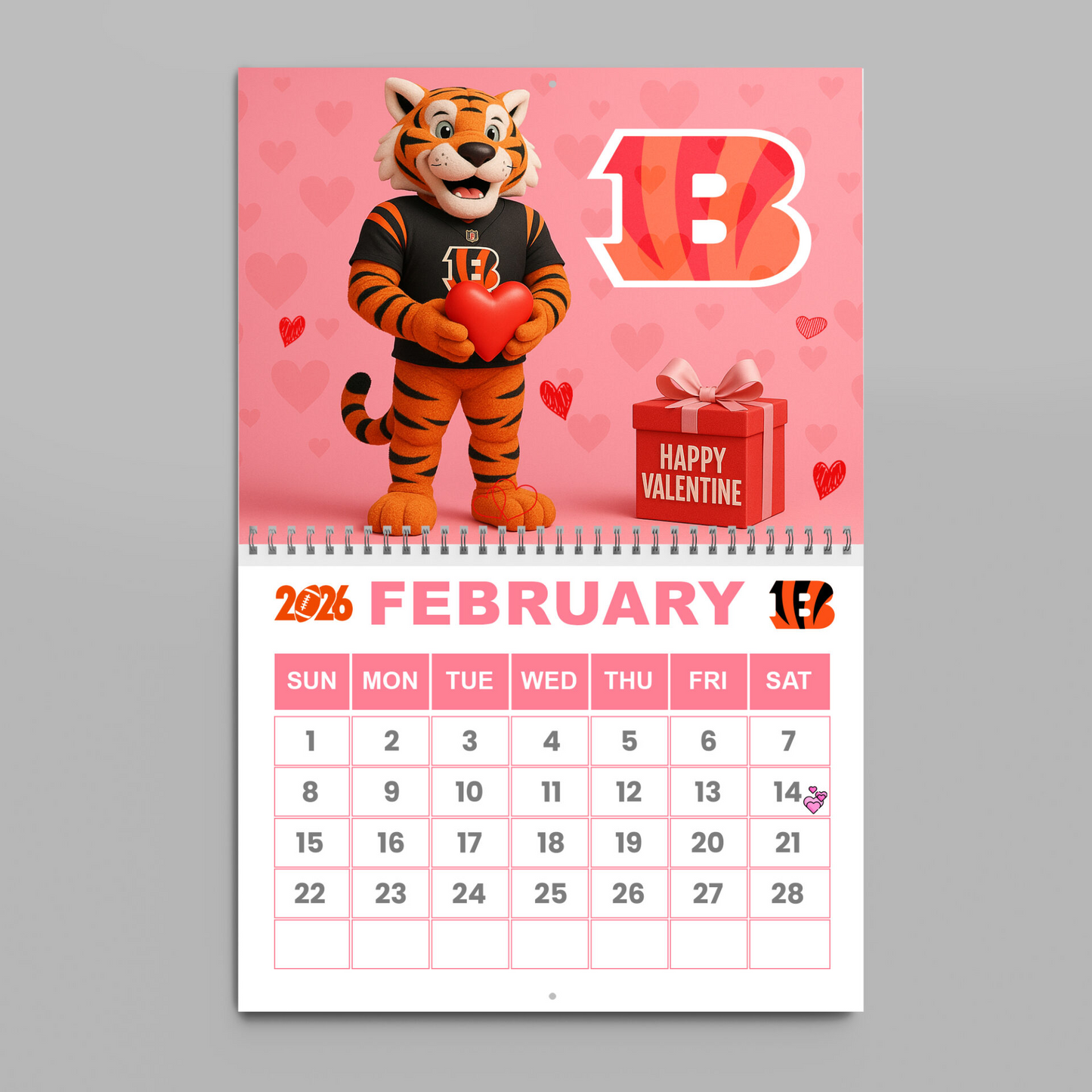 Premium NFL CIN Wall Calendar 2026 V1 NMD TTV