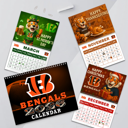 Premium NFL CIN Wall Calendar 2026 V1 NMD TTV
