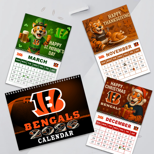 Premium NFL CIN Wall Calendar 2026 V1 NMD TTV
