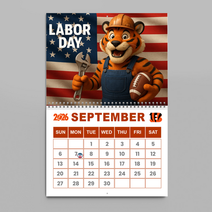 Premium NFL CIN Wall Calendar 2026 V1 NMD TTV