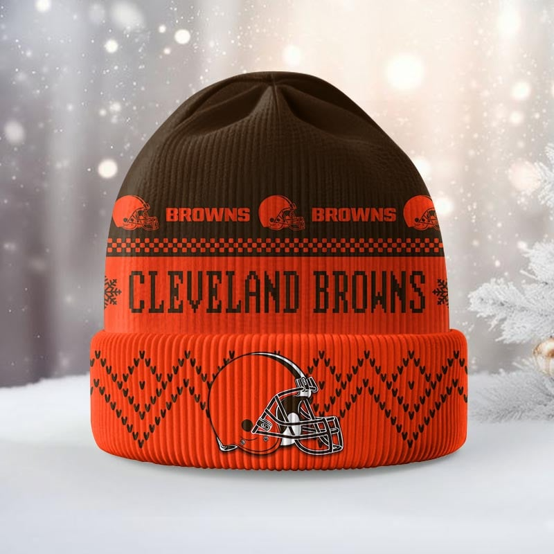 Premium NFL CLE Beanie Hat V1 NMD TTV