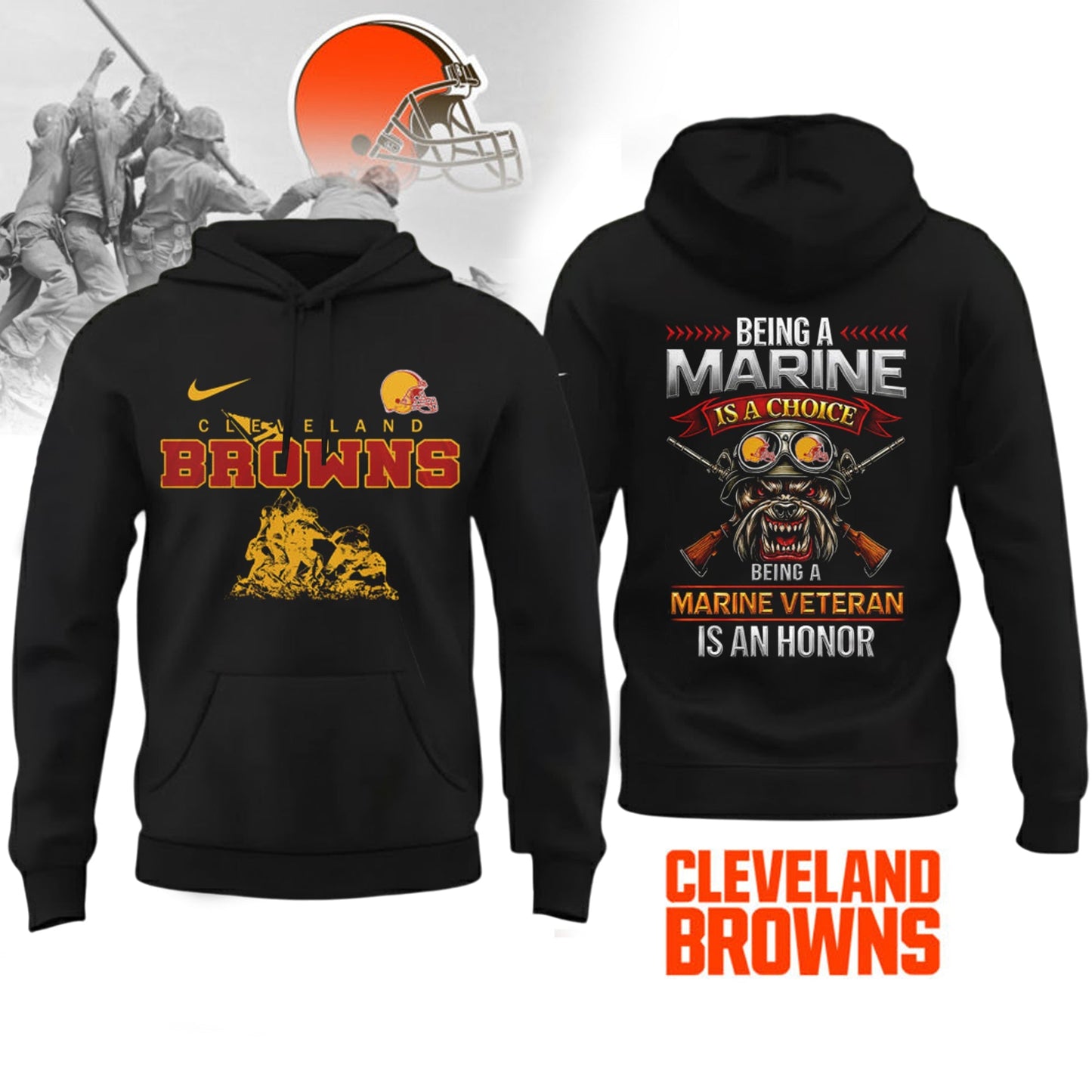Premium NFL CLE Marine Veteran Shirt V2 NMD NHM