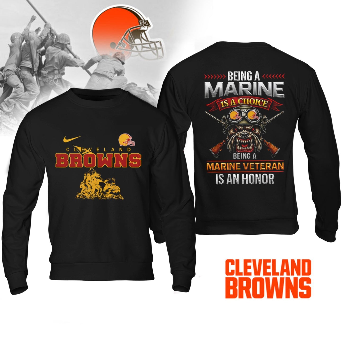 Premium NFL CLE Marine Veteran Shirt V2 NMD NHM