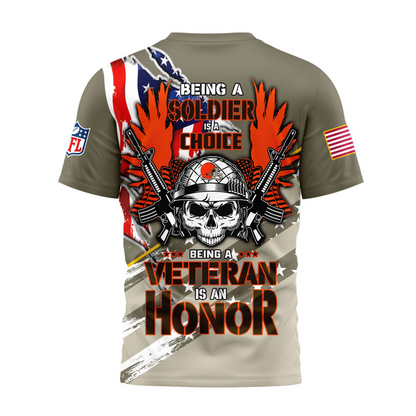 Premium NFL CLE Proud U.S. Veteran T-shirt V1 NMD TTV
