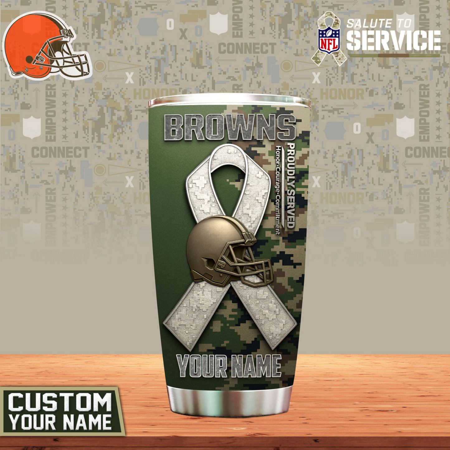 Premium NFL CLE Proudly Served Tumbler V1 NMD TTV