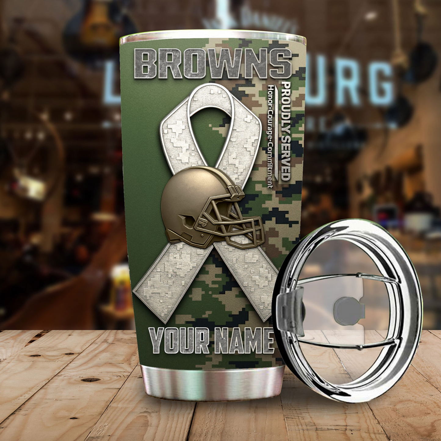 Premium NFL CLE Proudly Served Tumbler V1 NMD TTV