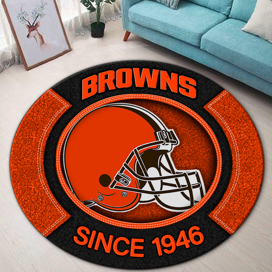 Premium NFL CLE Round Rug Multicolor V2 NMD TTV