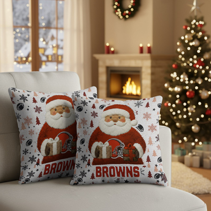 Premium NFL CLE Santa Christmas Pillow V1 NMD TTV