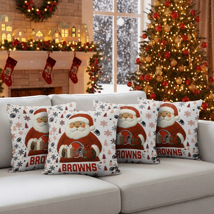 Premium NFL CLE Santa Christmas Pillow V1 NMD TTV
