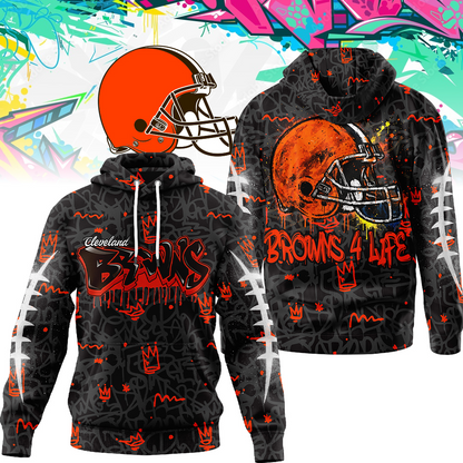 Premium NFL CLE Special Graffiti Hoodie V2 NMD  TTV