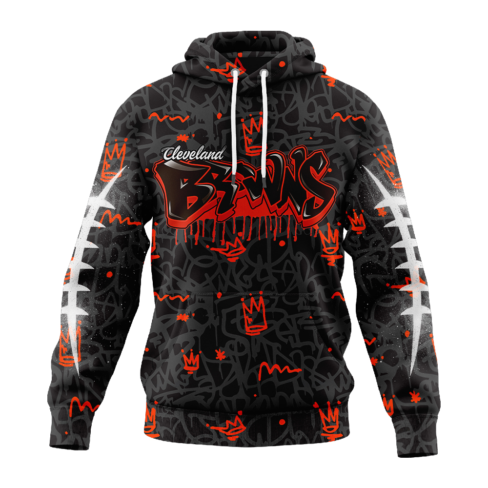 Premium NFL CLE Special Graffiti Hoodie V2 NMD  TTV