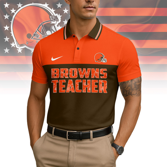 Premium NFL CLE Teacher Appreciation Polo Shirt V15 NMD TTV