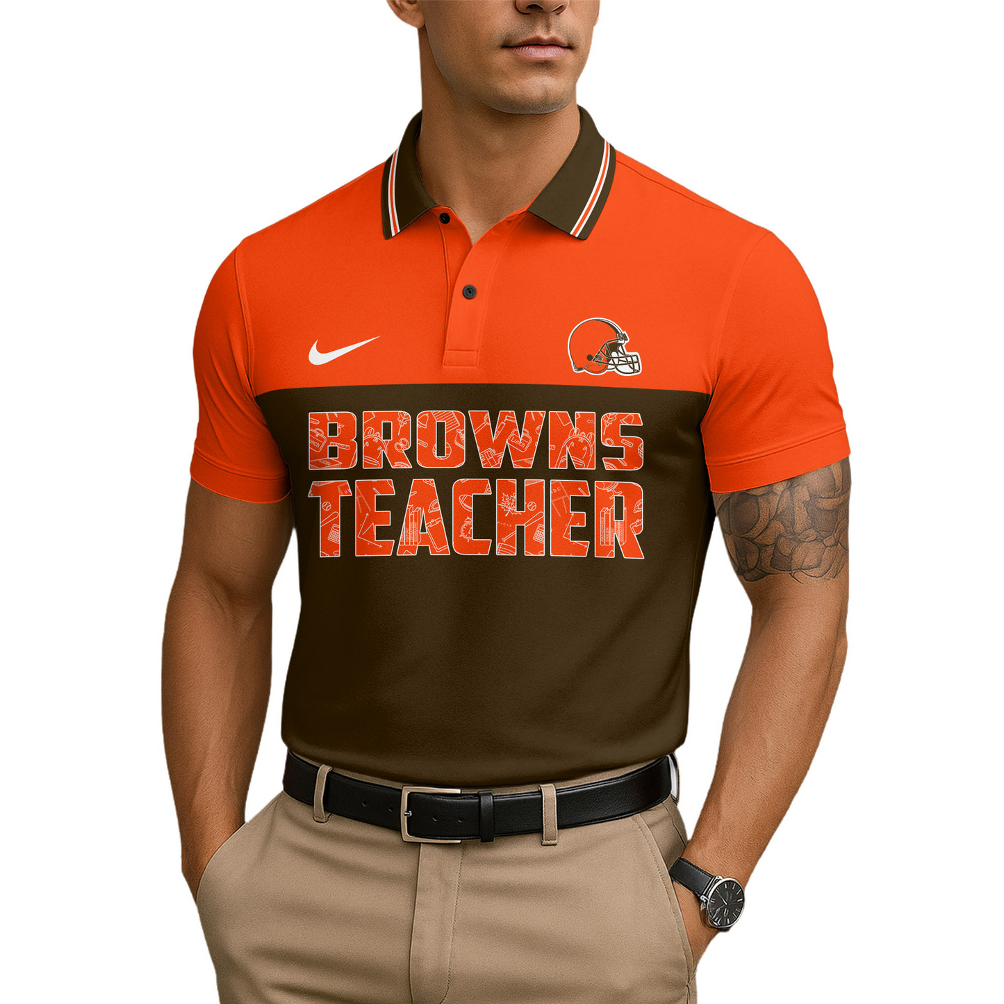Premium NFL CLE Teacher Appreciation Polo Shirt V15 NMD TTV