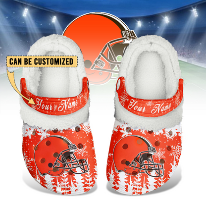 Premium NFL CLE Winter Fleece Clogs V1 NMD TTV