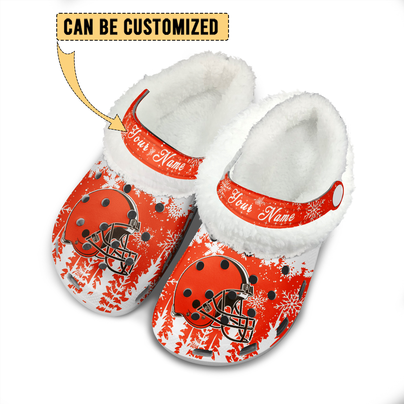 Premium NFL CLE Winter Fleece Clogs V1 NMD TTV