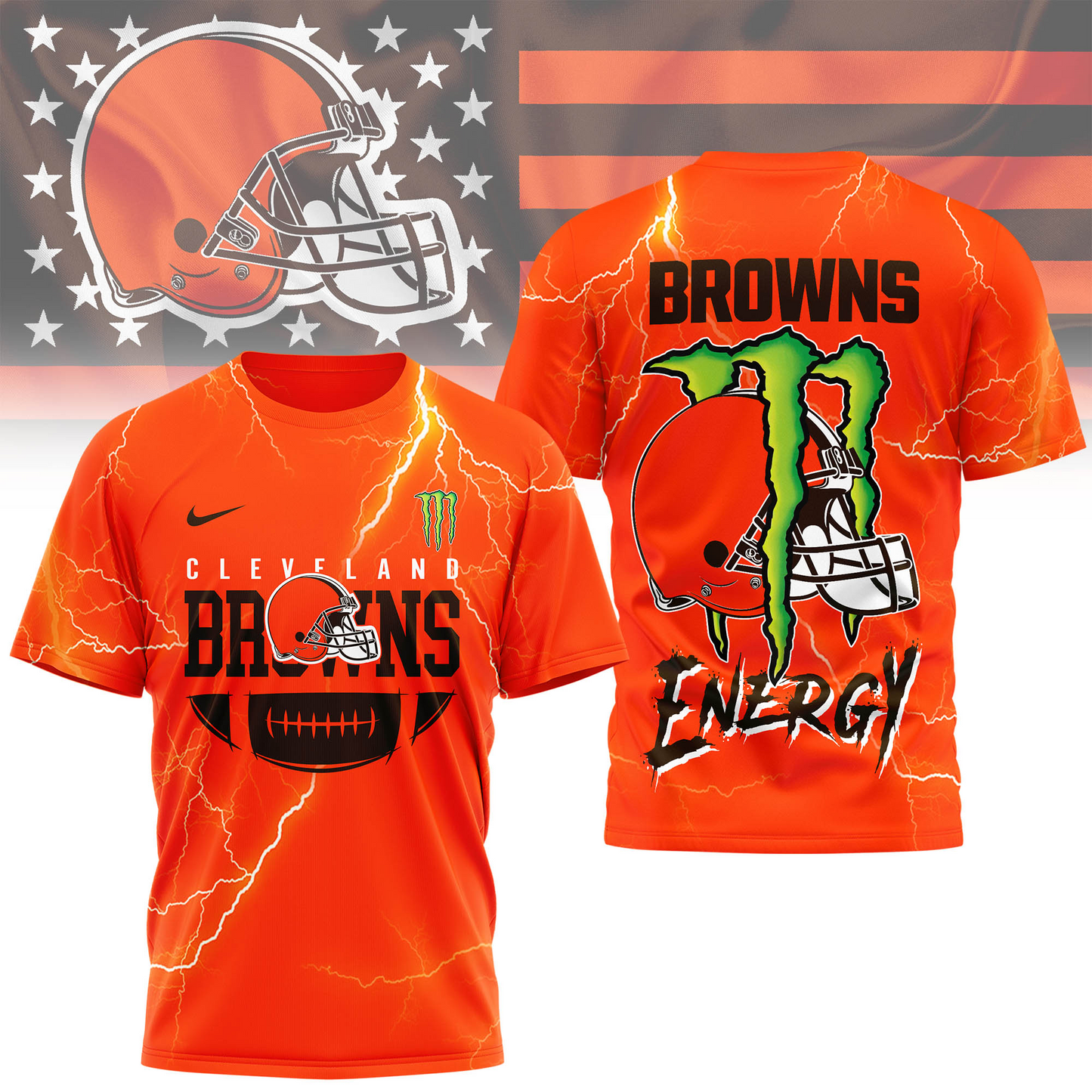 Premium NFL CLE x Monster Energy T-shirt V1 NMD TTV