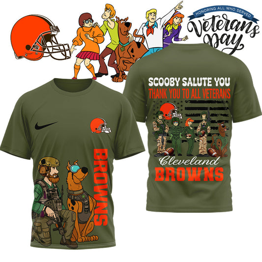 Premium NFL CLE x SCO Salute Veterans T-shirt V15 NMD NHM
