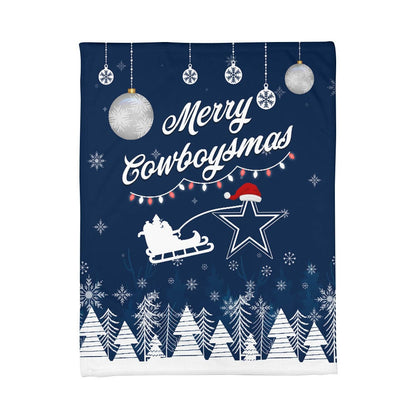 Premium NFL DAL Christmas Fleece Blanket & Throw Pillow Combo V1 NMD NHM